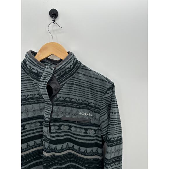 Columbia Vtg Gray Synchilla Fleece Quarter Button Front Pullover Men Size Large - Picture 4 of 8